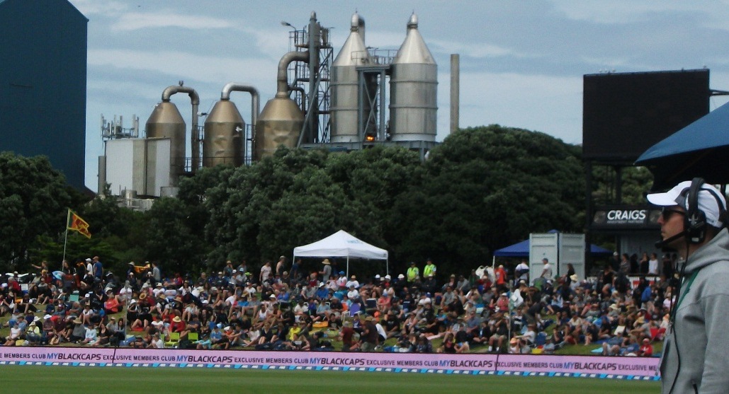 The best cricket grounds are the ones with Industrial sculptures in the background