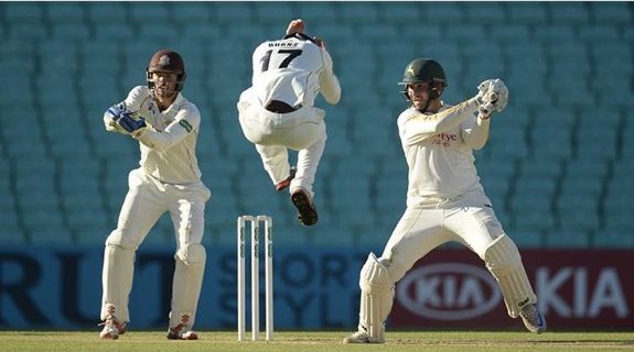 Rory Burns takes evasive action Brendan Taylor