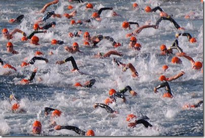 The bloke in the red cap is in the lead.