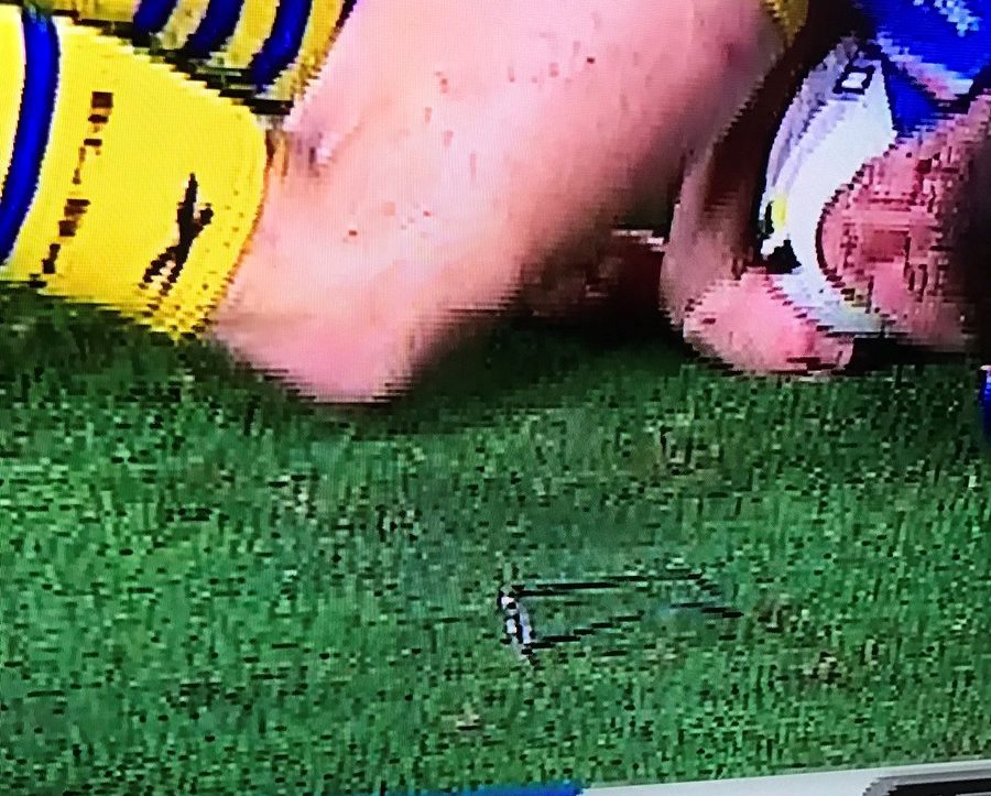 Titans Eels glasses on pitch