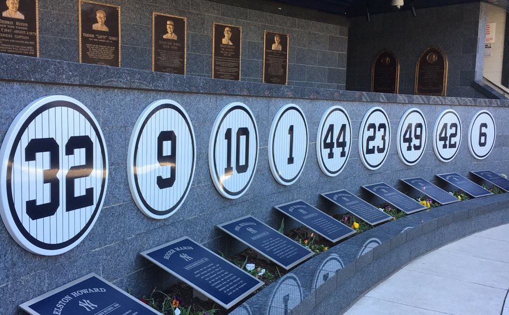 Monument Park, some of the retired jersey numbers