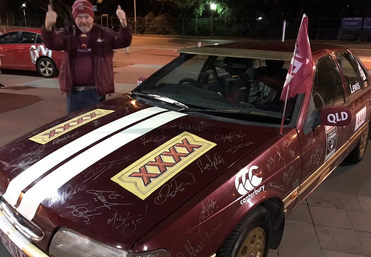 This is Shane, and he has been a Maroons fan for 27 years