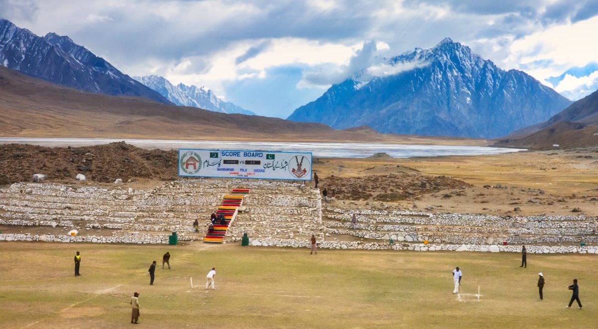 Cricket at 12000 feet The Shandur Pass on the border between Gilgit and Chitral northern Pakistan