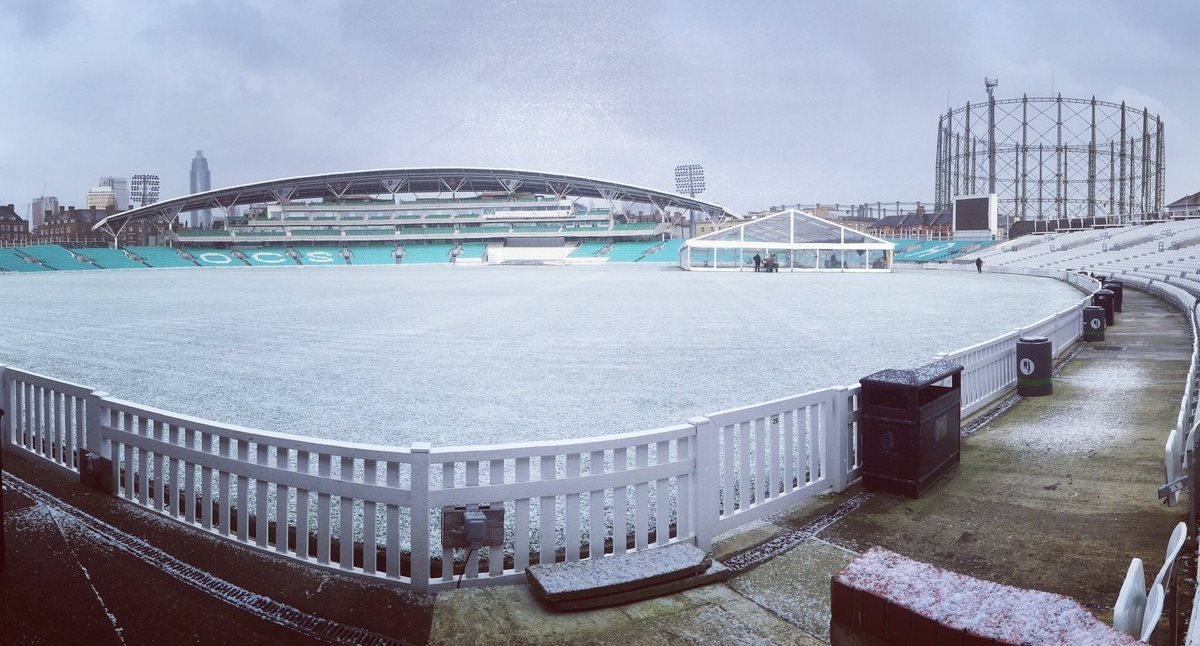 The Oval under ice